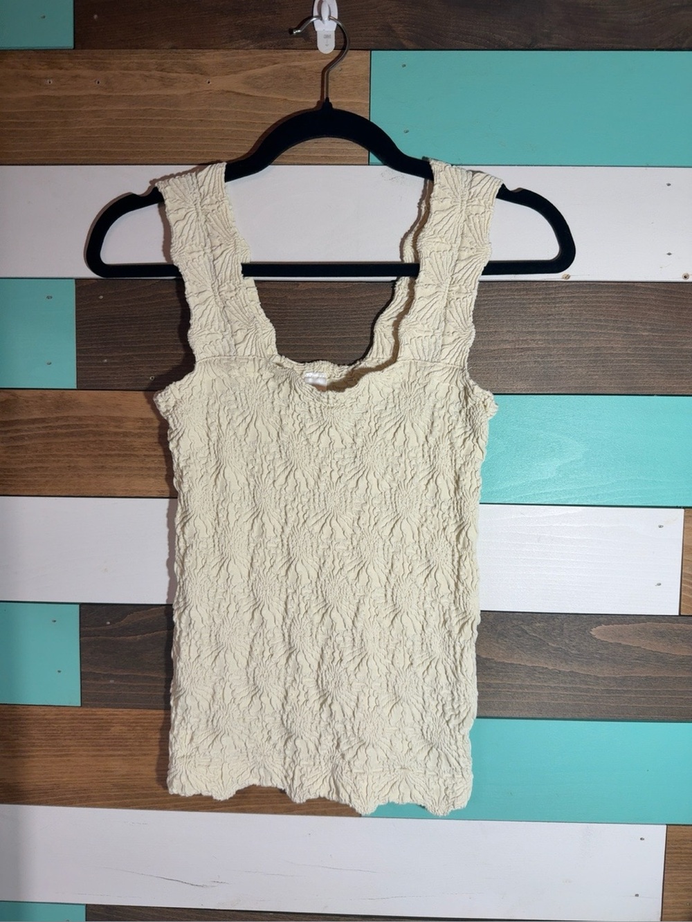 Cream Textured Tank Top - Women's Sleeveless Top